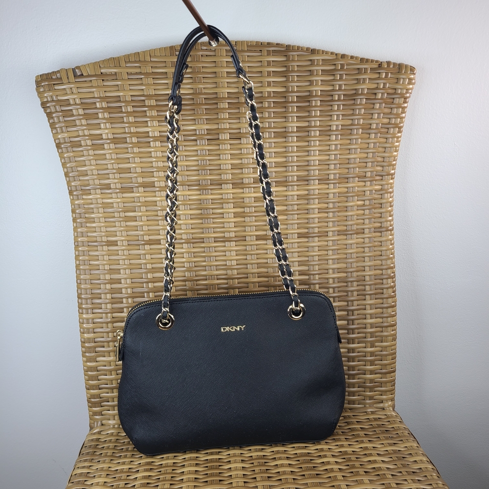 Dkny Black Crossbody Rectangular Shoulder Bag Saf… - image 3